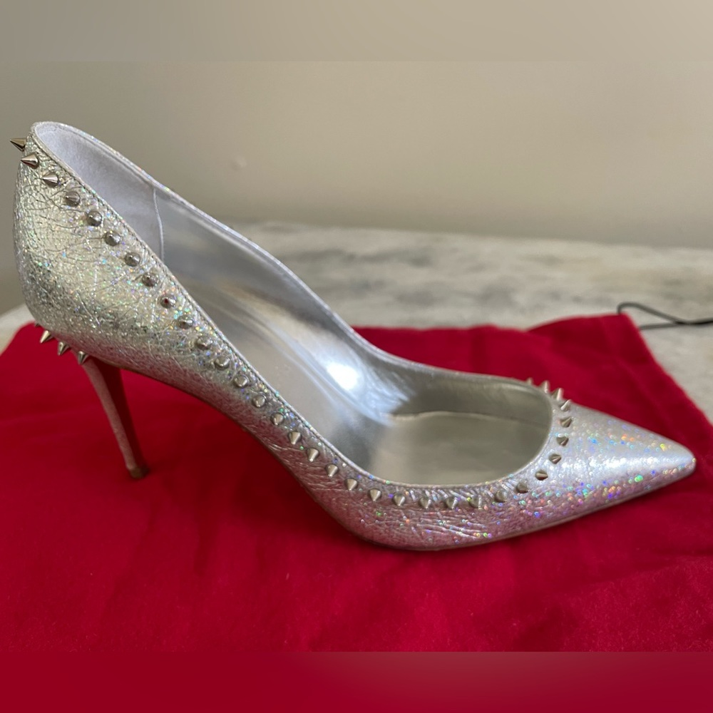 Christian Louboutin Spike Metallic Pump Stilettos SZ 38